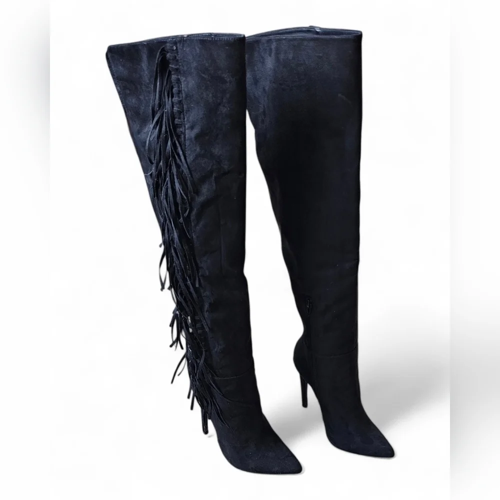 Pretty Girl Women’s Fringe Over-the-Knee Boots Size 7